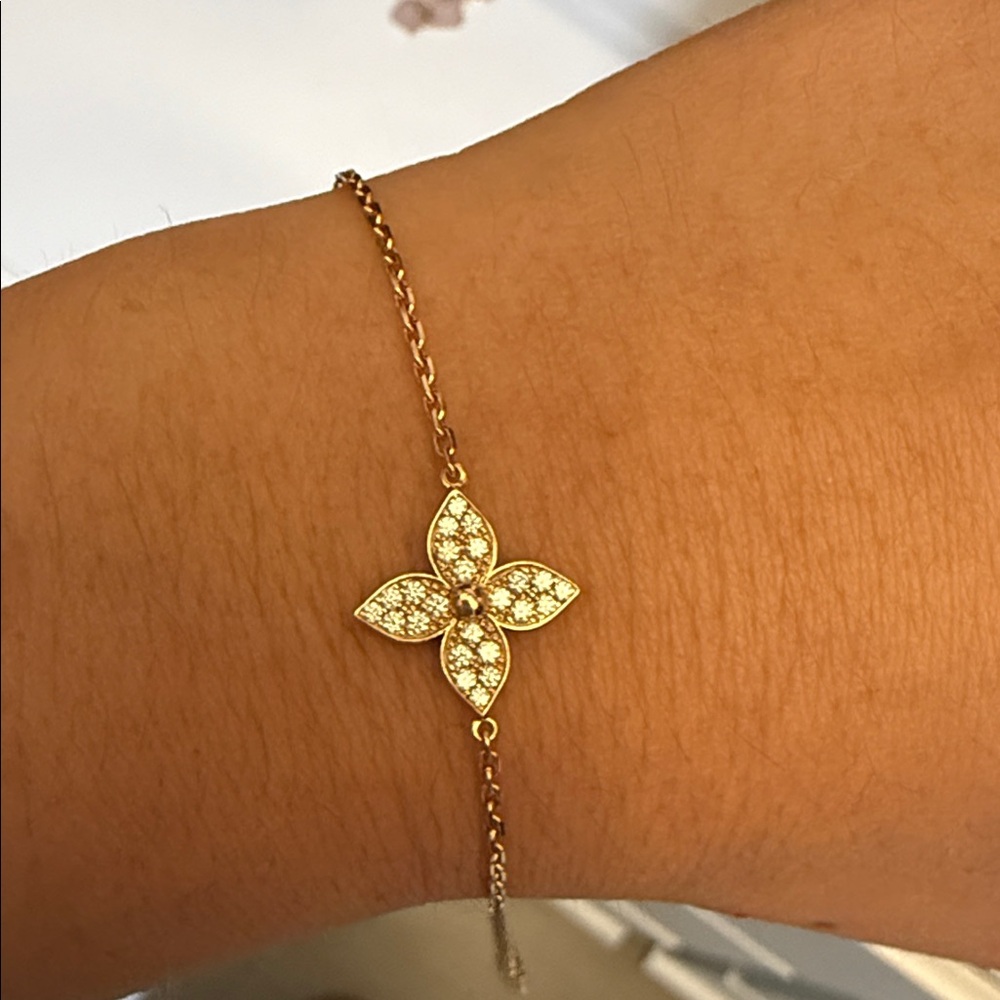 Louis Vuitton Gold Floral Bracelet